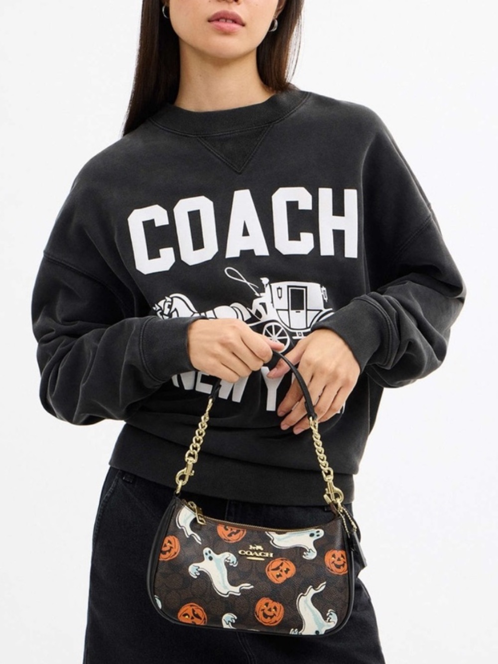 NWT Coach Teri Shoulder Bag in Halloween Print - Picture 3 of 7